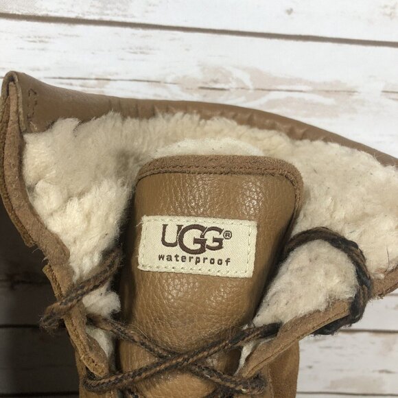UGG Adirondack III Waterproof Insulated Womens Size 9-9.5 Tall Sheepskin Beige - Picture 7 of 12